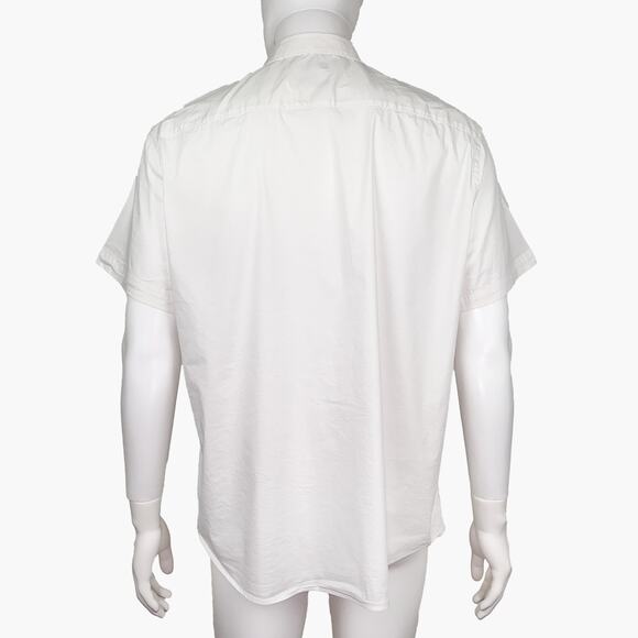 CALVIN KLEIN Slim Fit Pocketed Short-Sleeve Button-Up Casual Shirt (White | XXL) - Picture 7 of 10